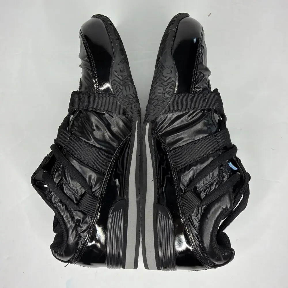 Rocawear Black Sneakers Women's Sz 6.5 Shiny Patent Soft Fabric Shoes New in Box